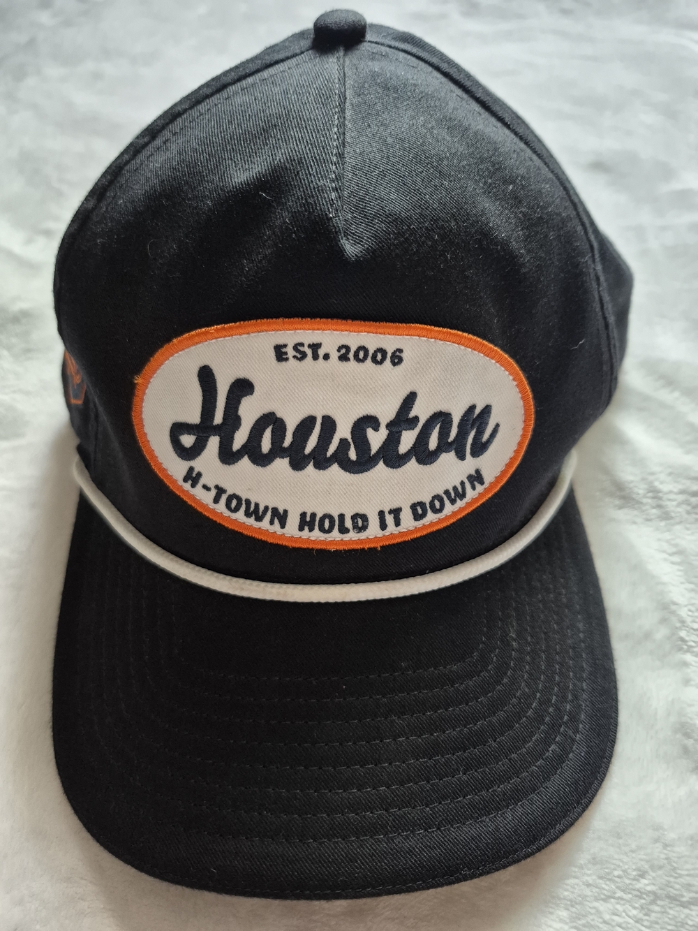 Fanatics Houston Black and White Hat with Orange Trim